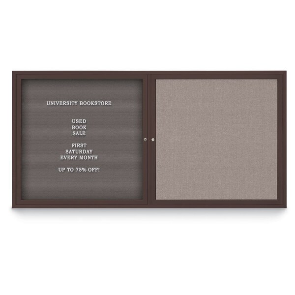 United Visual Products Corkboard, Rubber/Bronze, 72"x48" UV408PLUS-BRONZE-RUBBER - main